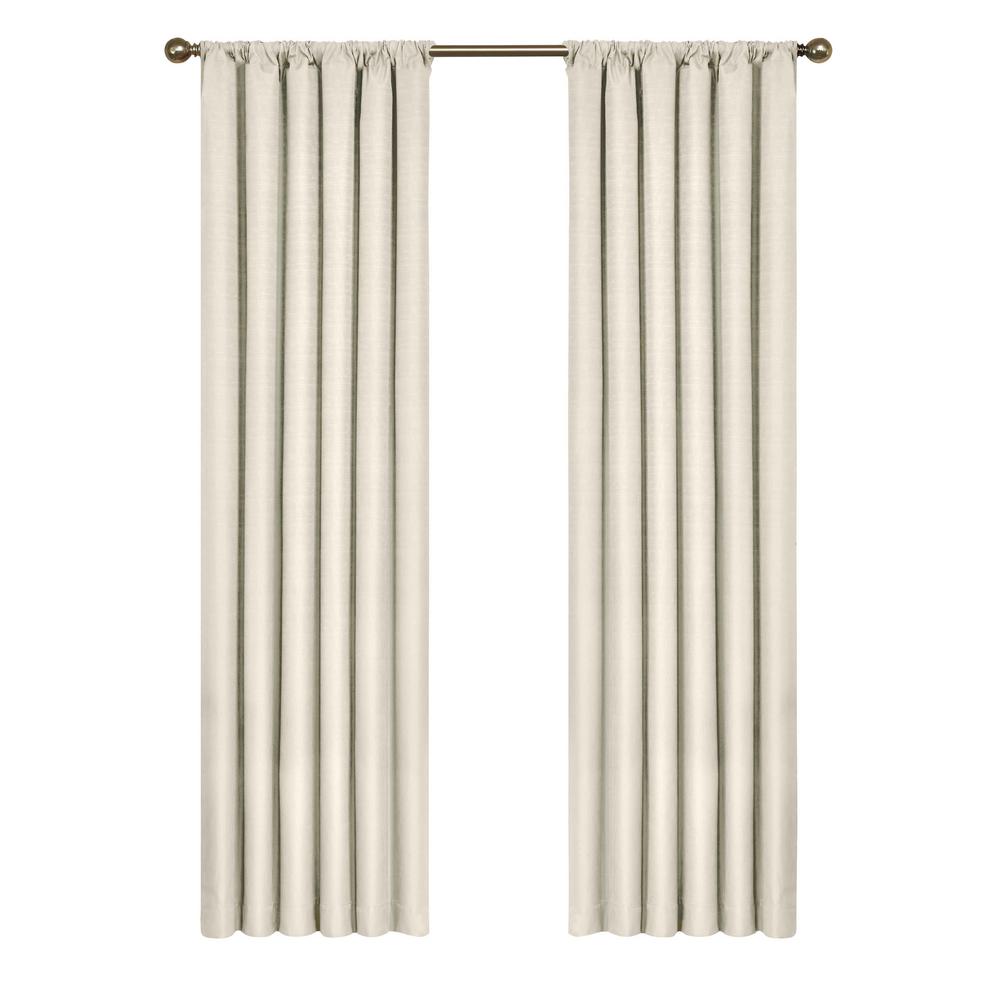 Eclipse Kendall Blackout Ivory Curtain Panel, 95 in. Length ...