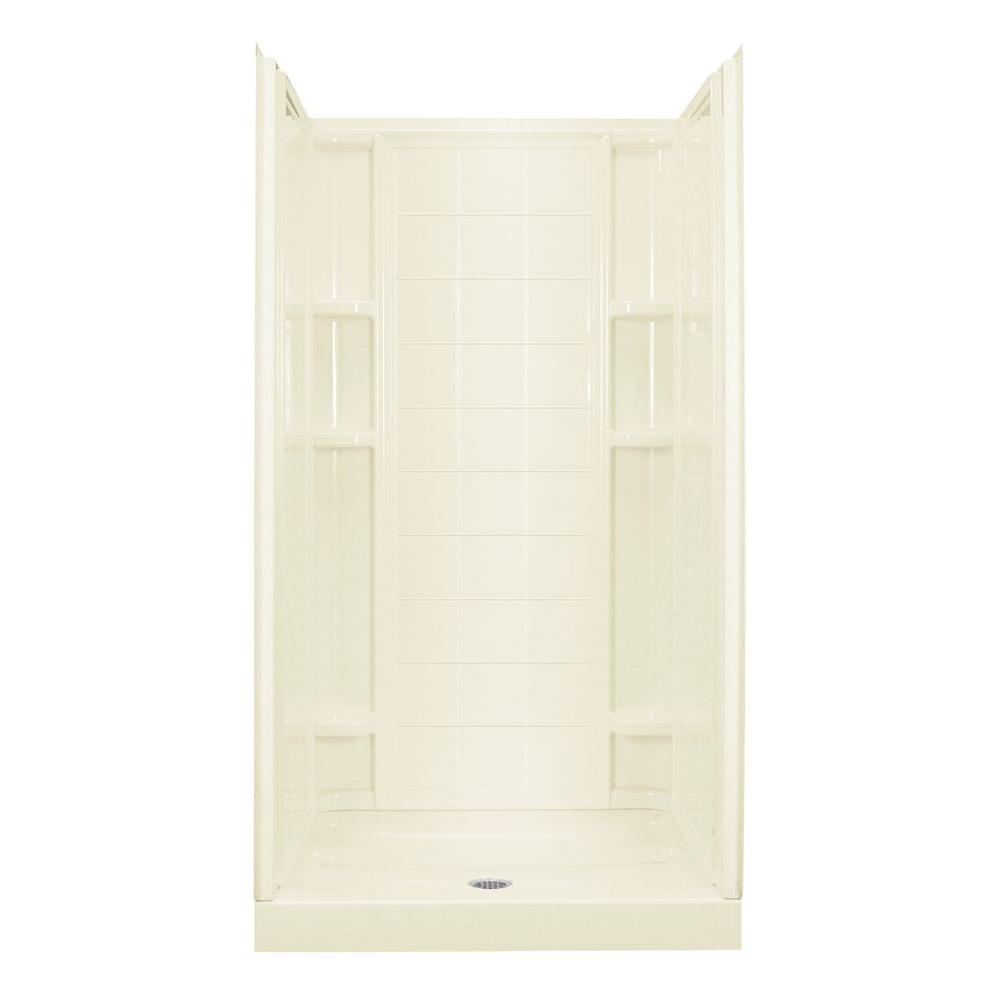 STERLING Ensemble 351/4 in. x 36 in. x 77 in. Shower Kit in Biscuit