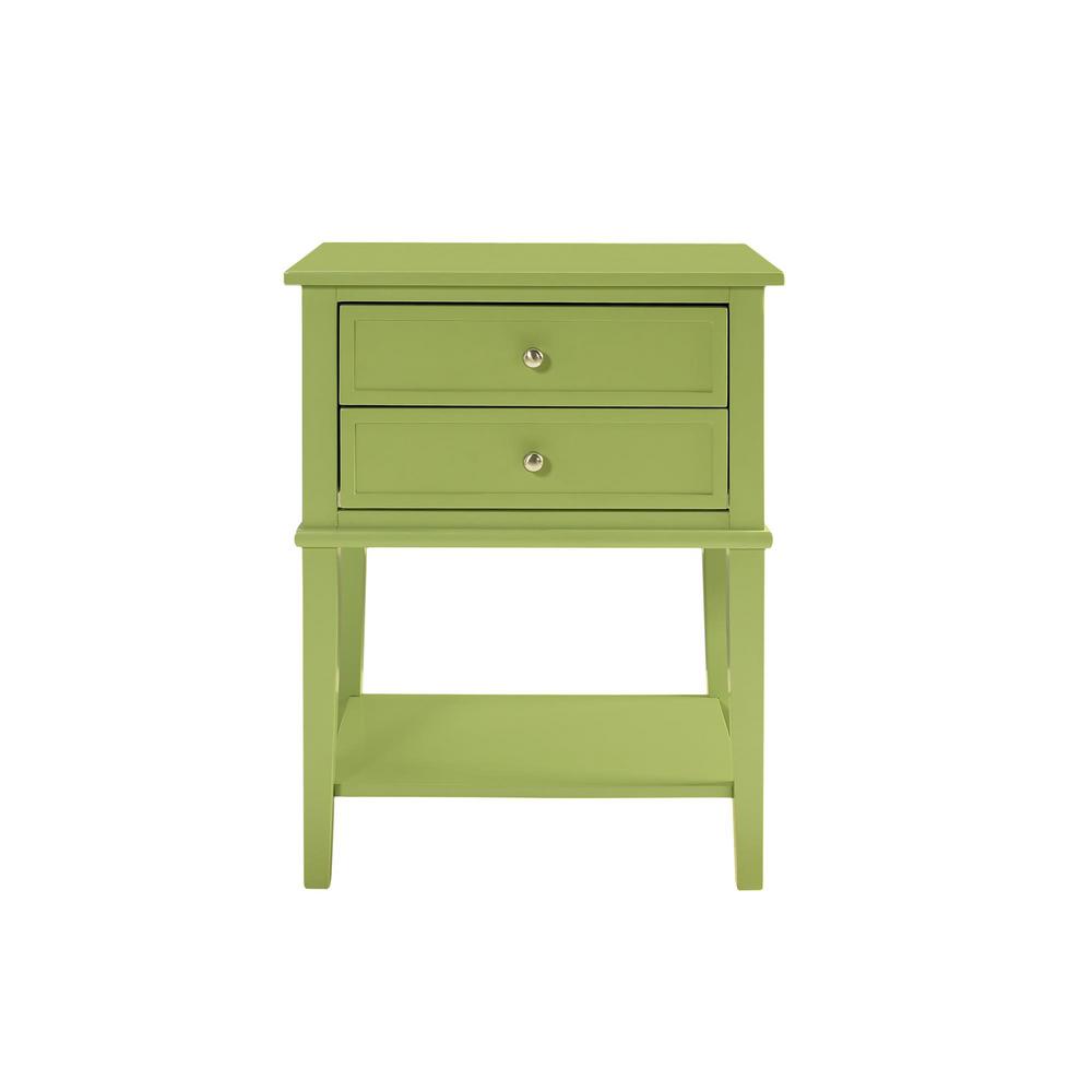 Ameriwood Queensbury Green Accent Table with 2DrawersHD85711 The