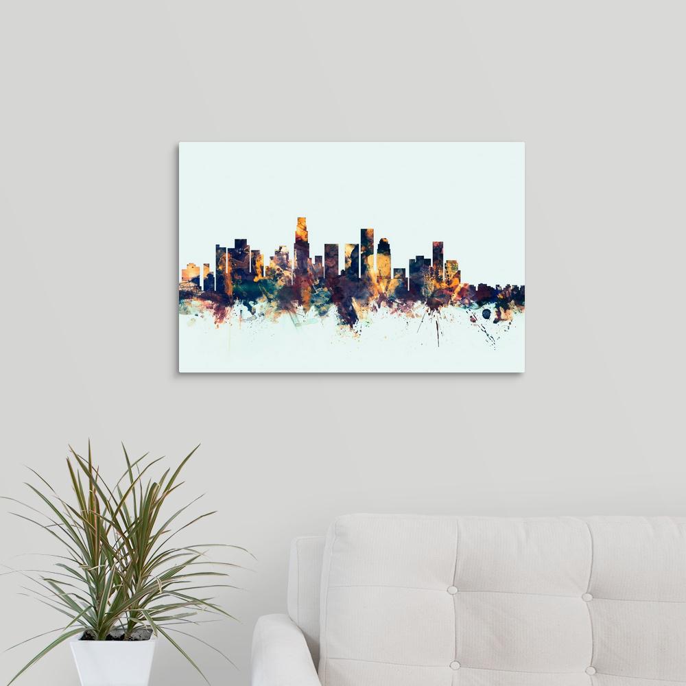 Greatcanvas Los Angeles California Skyline By Michael Tompsett Greatcanvas Los Angeles California Skyline By Michael Tompsett Canvas