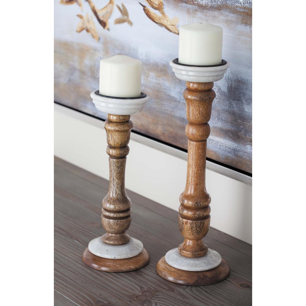 IMAX Trans Cain Distressed Wood Candle Holders (Set of 5)55445 The