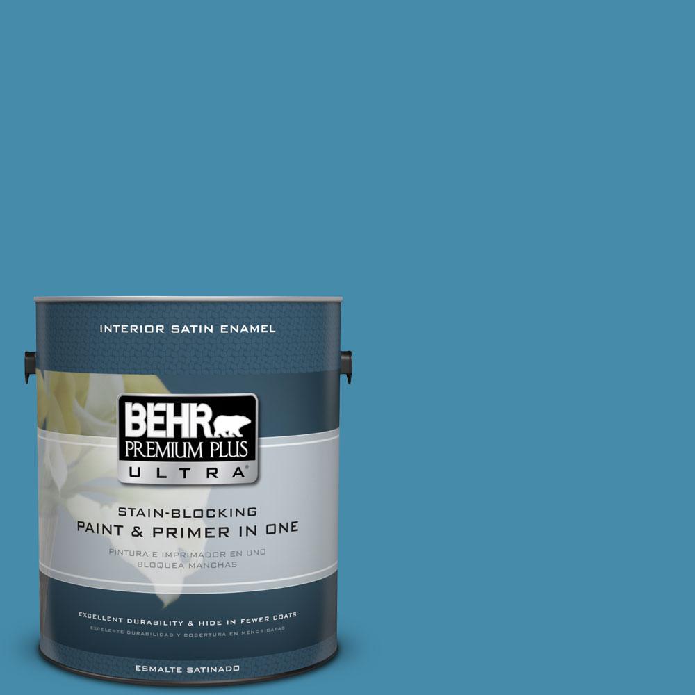 BEHR Premium Plus Ultra 1 gal. UL24022 Signature Blue Satin Enamel