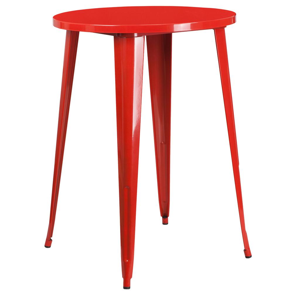 Carnegy Avenue Red Round Metal Outdoor Bistro Table CGA-CH ...