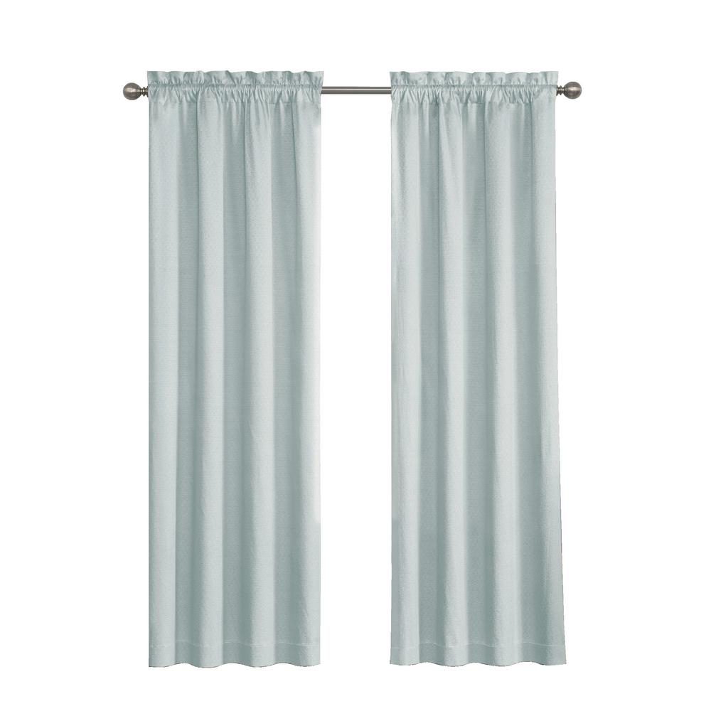 Eclipse Canova Blackout Window Curtain Panel in River Blue - 42 in. W x