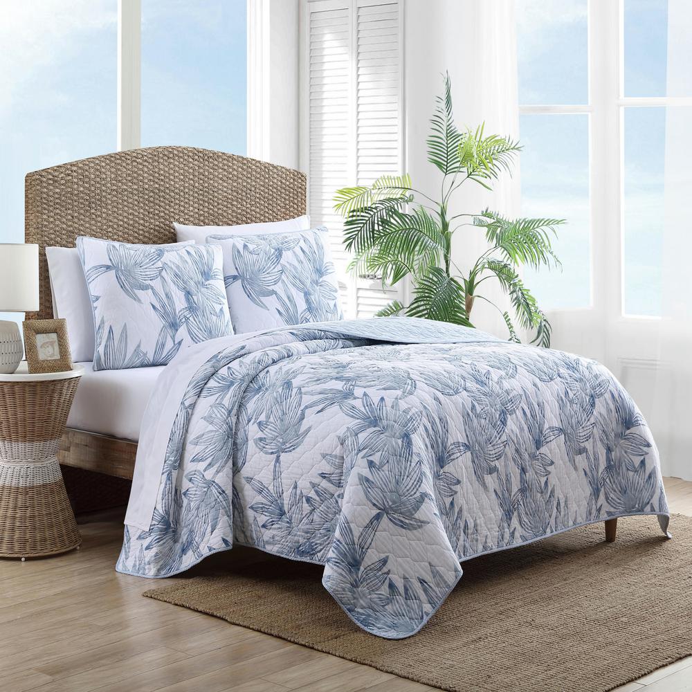 Tommy Bahama Kayo Blue 3-Piece Cotton King Quilt Set-USHSA91168613