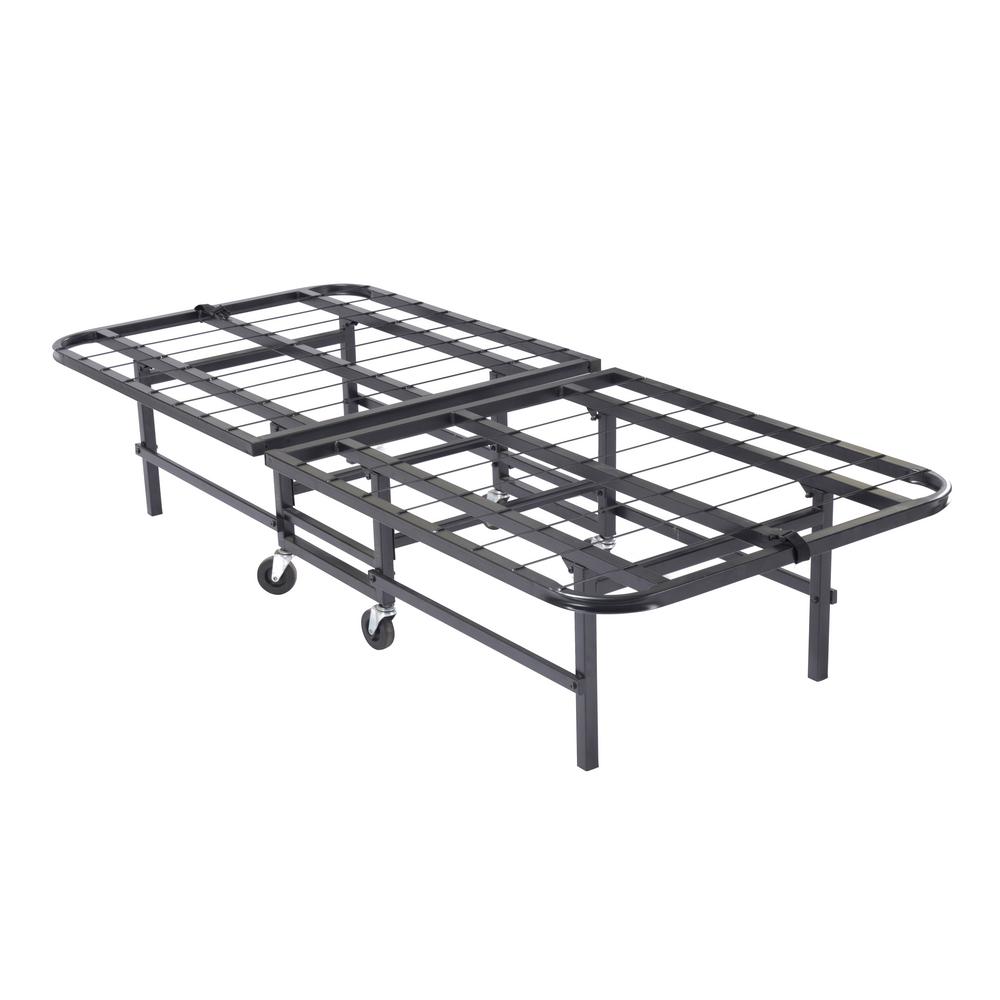Signature Home 30 In Black Heavy Duty Metal Platform Folding Bed Black Heavy Duty Metal Platform Folding Bed Frame