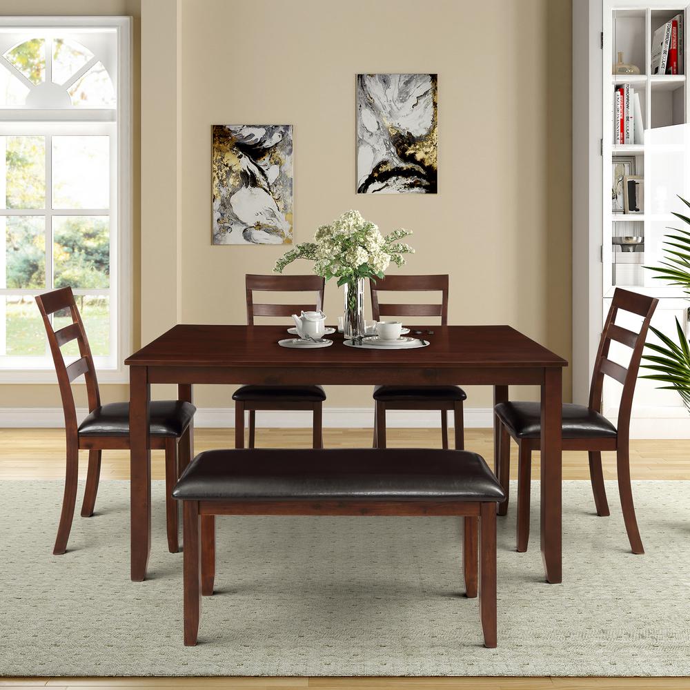 Tms Tiara 4 Piece Mid Century Dining Set With Bench Multiple