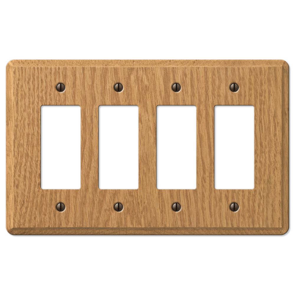 AMERELLE Contemporary 4 Gang Rocker Wood Wall Plate Light Oak901R4L The Home Depot