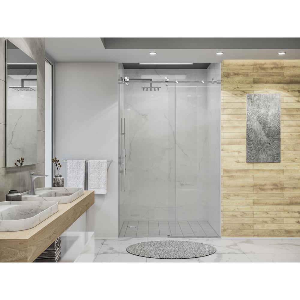 Holcam Eclipse 48 In W X 74 In H Frameless Sliding Shower Door