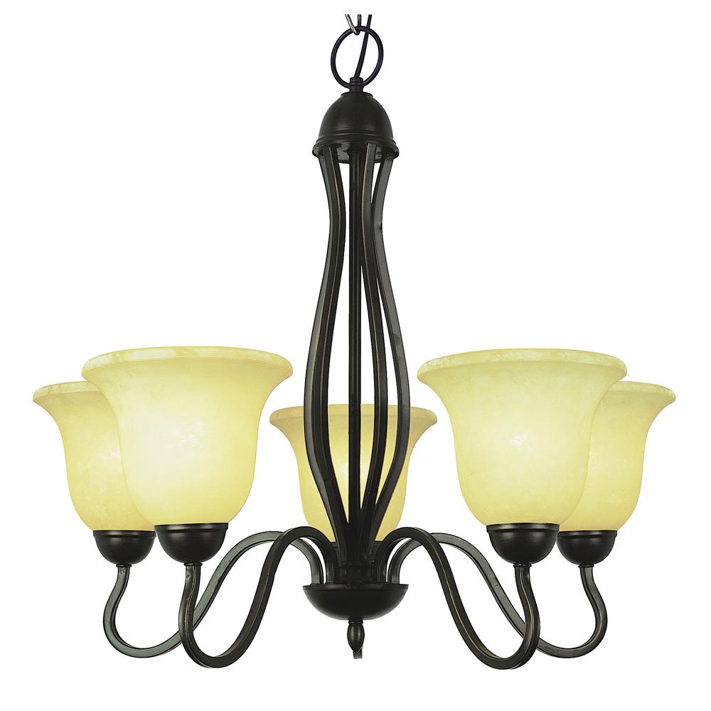 Bel Air Lighting Glasswood 5 Light Rubbed Oil Bronze Chandelier With Bel Air Lighting Glasswood 5 Light Rubbed Oil Bronze Chandelier With Frosted Shades