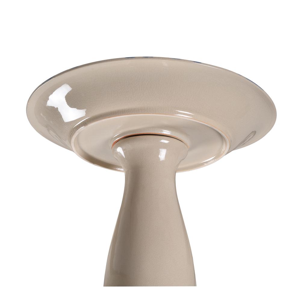 Kenroy Home Brandy Blue And Cream Glazed Ceramic Pedestal Birdbath 51085blu The Home Depot