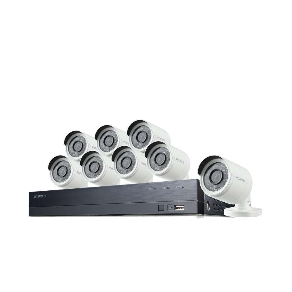 UPC 044701000112 product image for Wisenet 16-Channel 1080p 2TB DVR Surveillance System with 8-Wired Bullet Cameras | upcitemdb.com