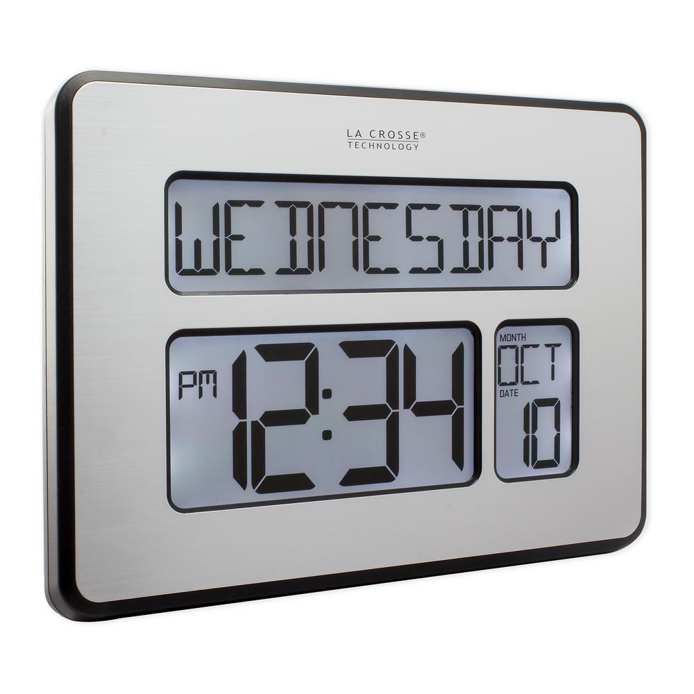 La Crosse Technology Atomic Full Calendar Digital Clock With Extra Large Digits Perfect Gift For The Elderly C86279 The Home Depot