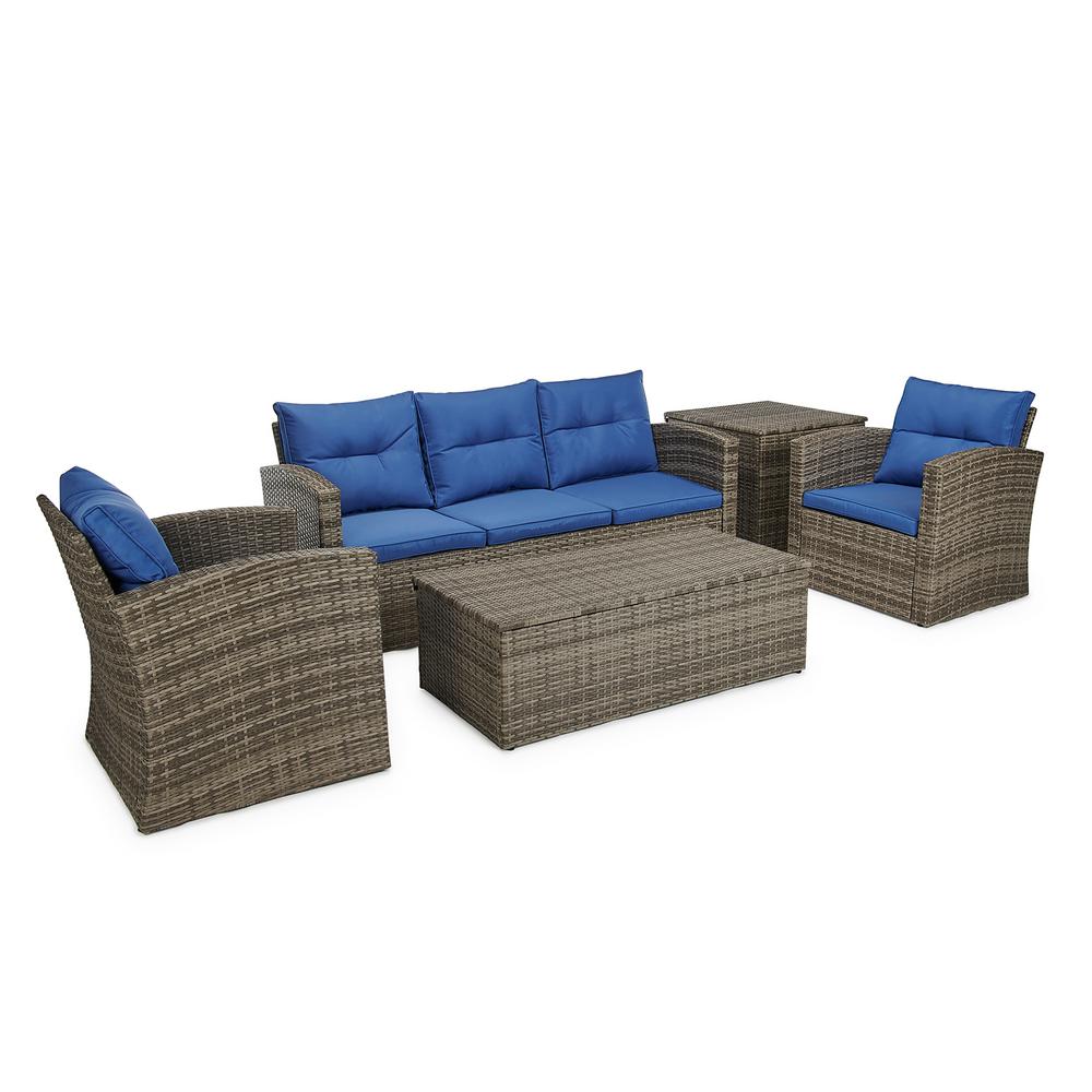 Seats 5 People Patio Conversation Sets Outdoor Lounge Furniture The Home Depot - Lampert Rattan Wicker Patio Chair With Cushions Seats 5 People Patio Conversation Sets Outdoor Lounge Furniture The Home Depot - Lampert Rattan Wicker Patio Chair With Cushions