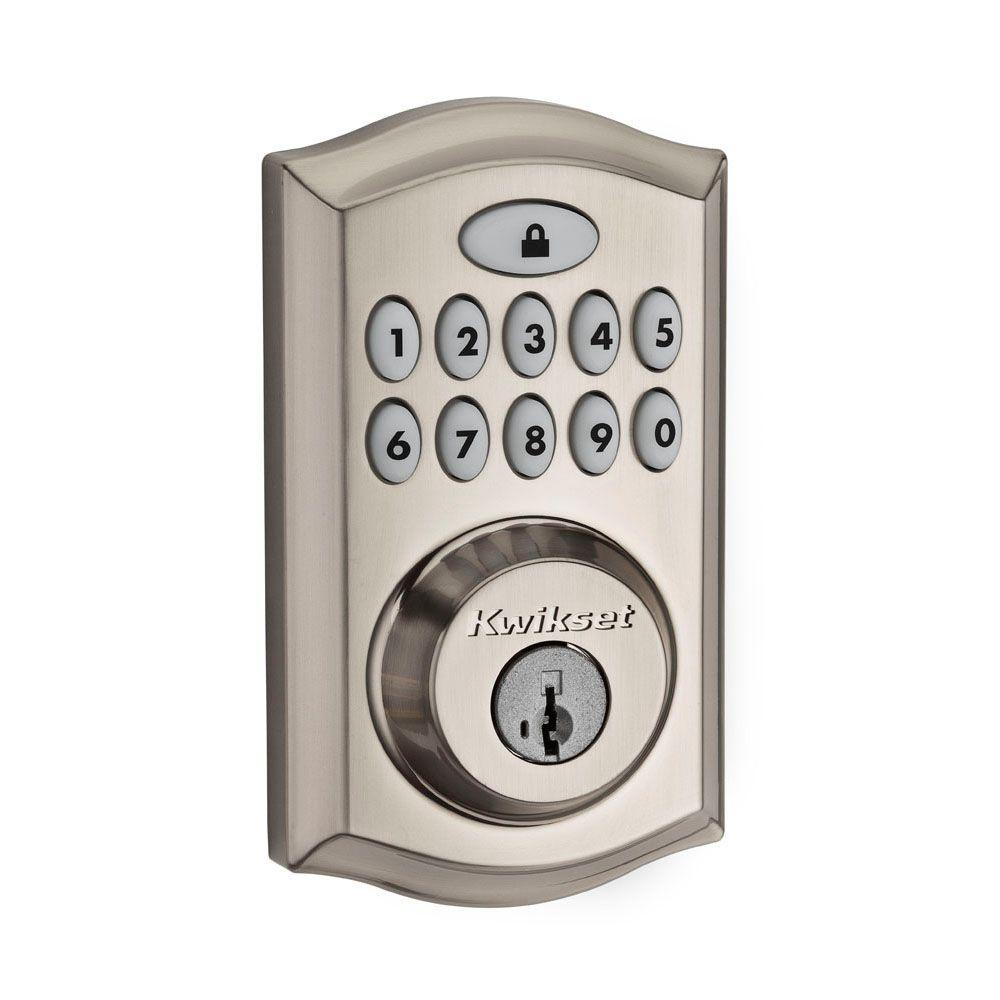 Kwikset Smartcode 913 Satin Nickel Single Cylinder Electronic Deadbolt Featuring Smartkey Security