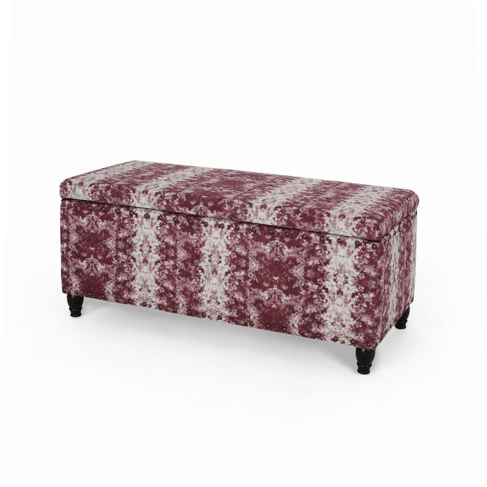 NOBLE HOUSE HOME FURNISH Brantwood Mauve and Dark Brown Storage Ottoman 18.25 in. x 42 in. x 18.25 in., Mauve/Dark Brown was $140.68 now $95.25 (32.0% off)