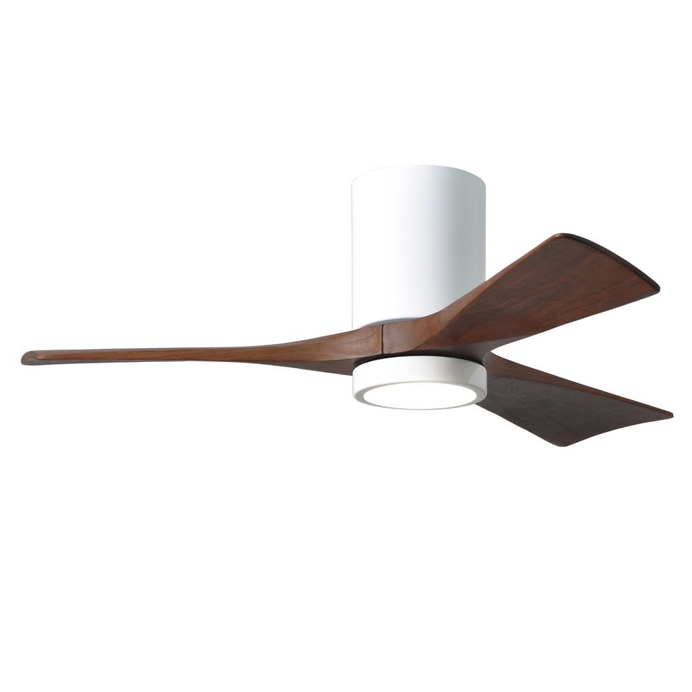 Atlas Irene 42 In Led Indoor Outdoor Damp Gloss White Ceiling Fan With Light