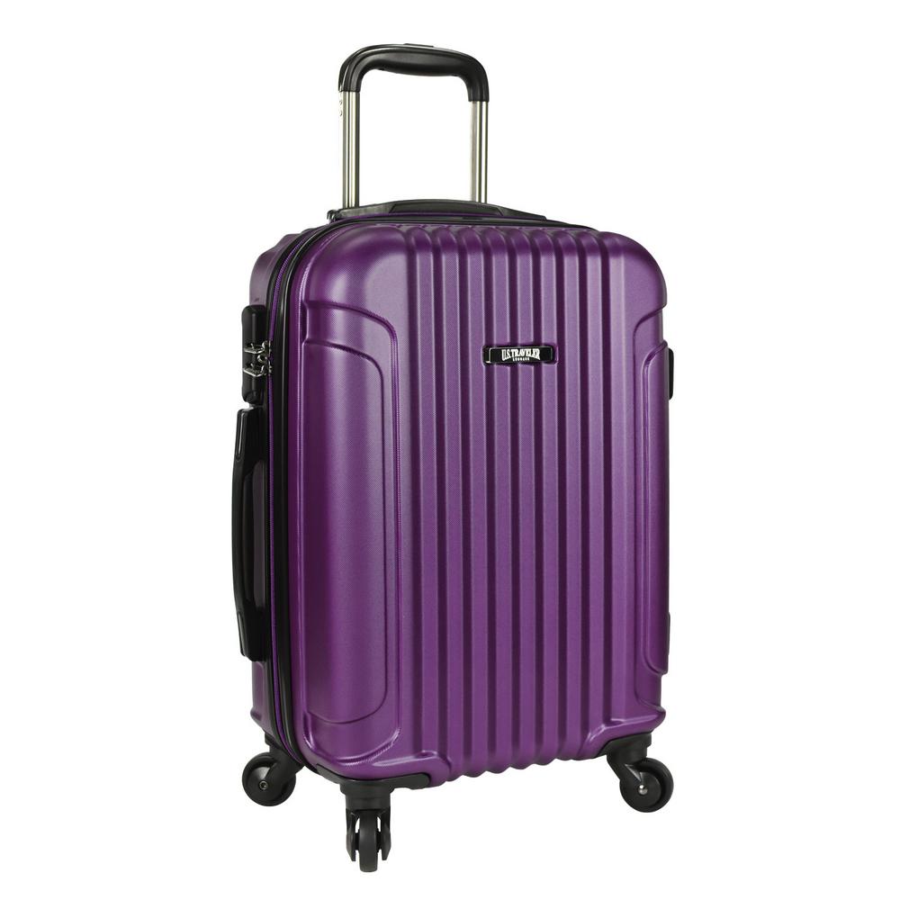 U.S. Traveler Akron 21 in. Hardside Spinner Luggage Suitcase, Purple ...