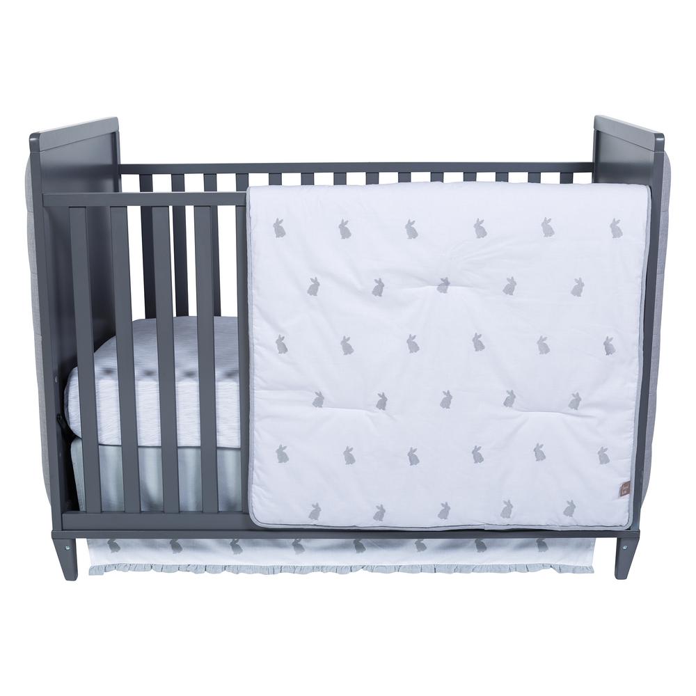 Trend Lab Bunnies 3 Piece Grey White Geometric Polyester Crib