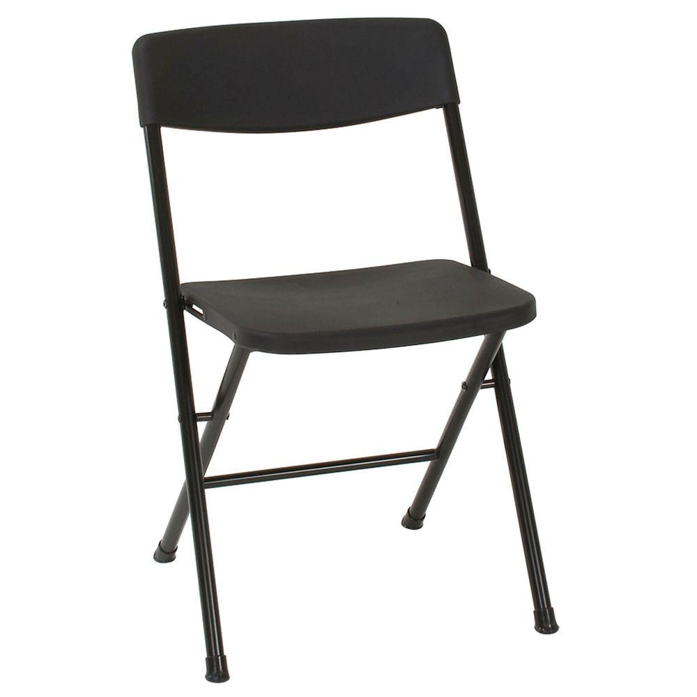 Cosco Black Plastic Seat Outdoor Safe Folding Chair (Set of 8