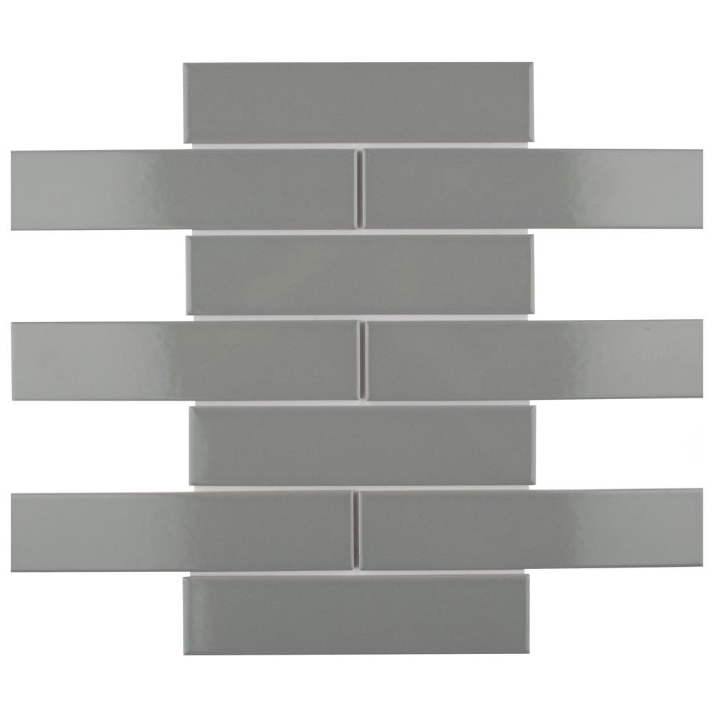 Merola Tile Metro Soho Subway Matte White 1 3 4 In X 7 Metro Soho Subway Glossy Light Grey 1 3 4 In X 7