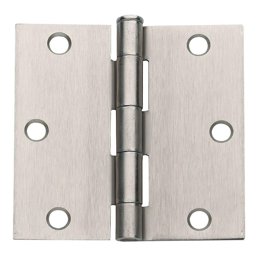 Set of 2 Global Door Controls CPS3535-5//8-26D-M 3.5 in Brushed Chrome Steel Spring Hinge with 5//8 in x 3.5 in Radius