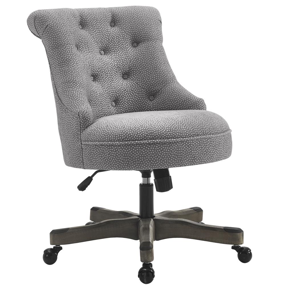 Linon Home Decor Sinclair Light Gray And White Dots Upholstered Linon Home Decor Sinclair Light Gray