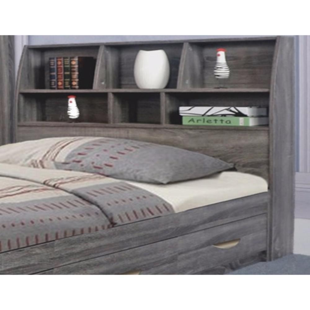 Benzara Gray Elegant Full Size Bookcase Headboard With 6 Shelves Benzara Gray Elegant Full Size Bookcase Headboard With 6 Shelves