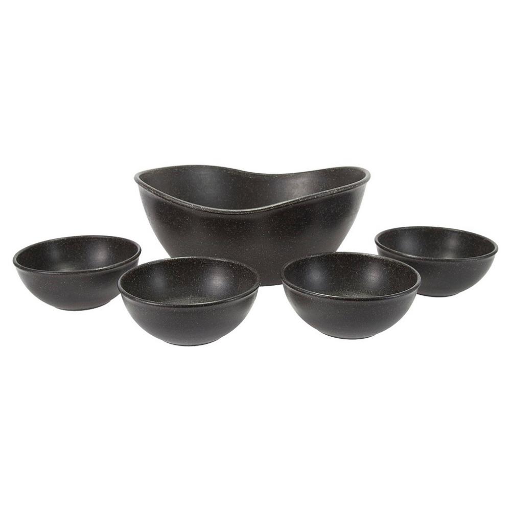 black plastic serving bowls