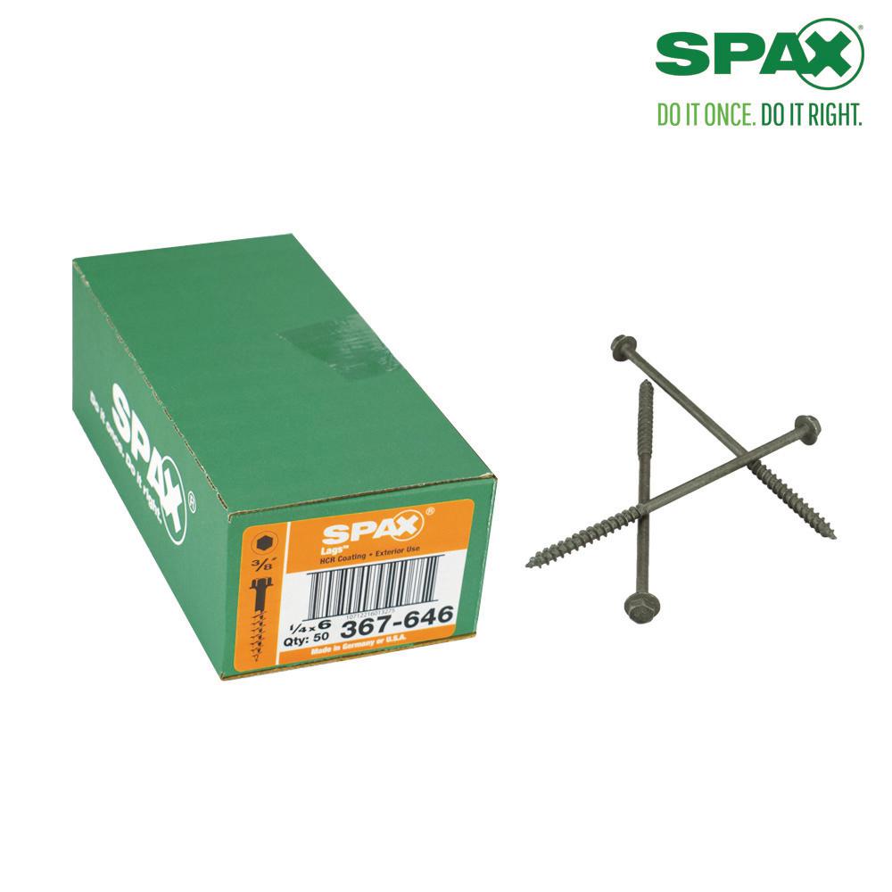 SPAX 1/4 in. x 6 in. Powerlag Hex Drive Washer Head High Corrosion