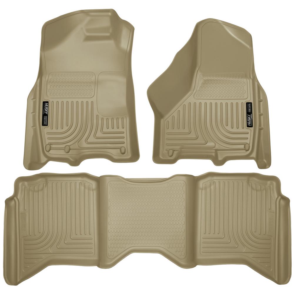 Husky Liners Front Floor Liners Fits 09-18 Ram 1500 Crew Cab 53510 10-18 2500//3500
