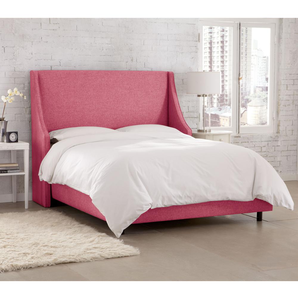Wingback Bed Frame Mounted Pink Beds Headboards Bedroom Groupie Azalea Queen Swoop Arm Wingback Bed