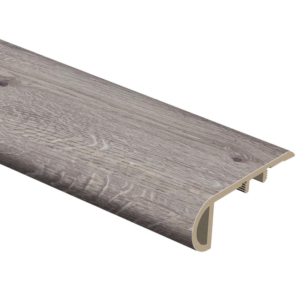 Zamma Grey Wood 3 4 In Thick X 2 1 8 In Wide X 94 In Length Vinyl Stair Nose Molding 015543824 The Home Depot