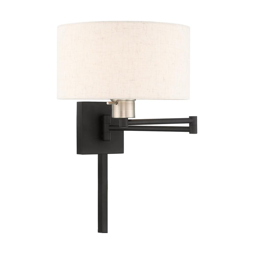 Livex Lighting 1 Light Black Swing Arm Wall Lamp Livex Lighting 1 Light Black Swing Arm Wall Lamp