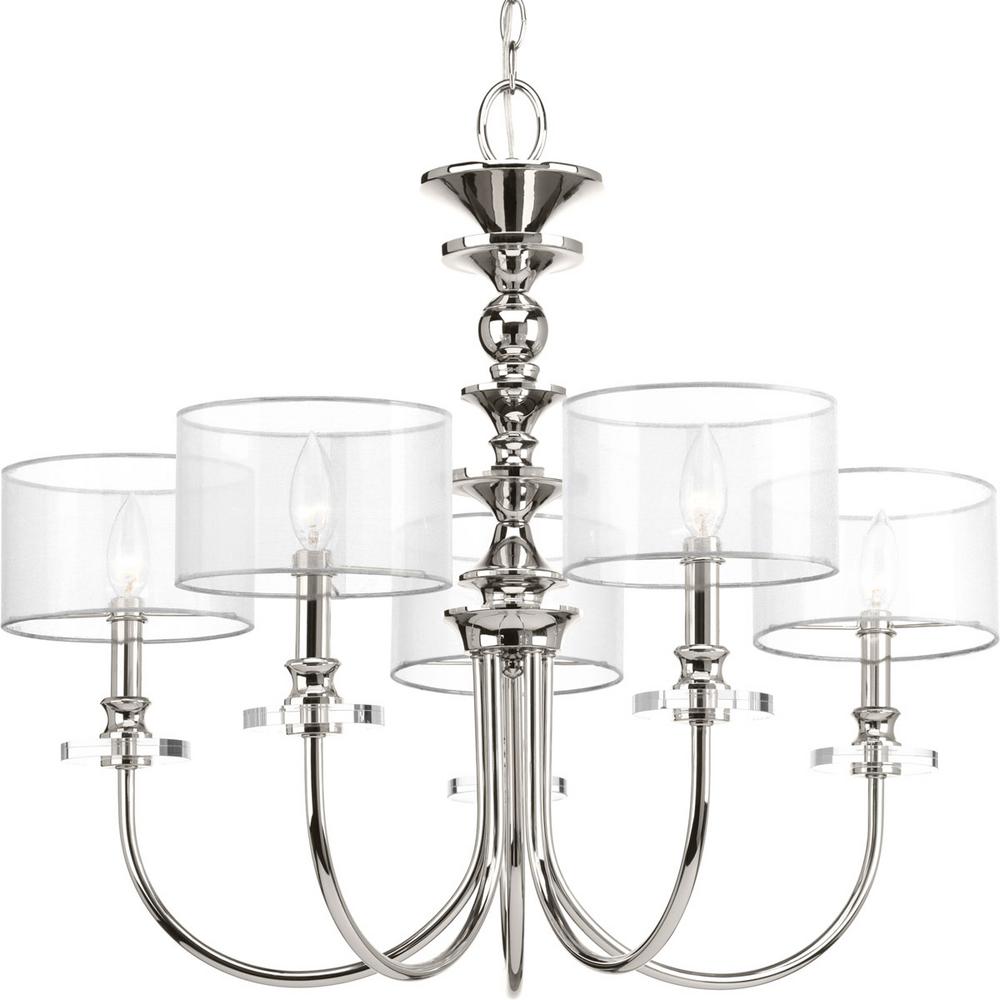 Progress Lighting March Collection 5 Light Polished Nickel