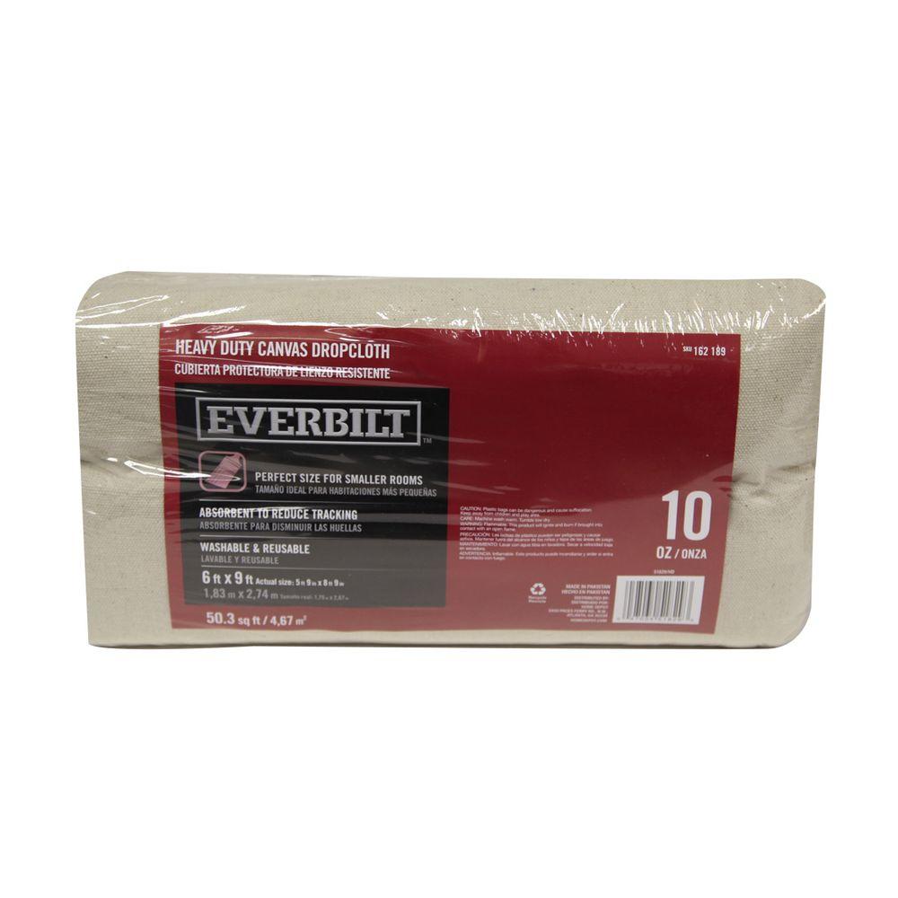 Everbilt 9 ft. x 12 ft. 10 oz. Canvas Drop Cloth-51821/4HD - The ...