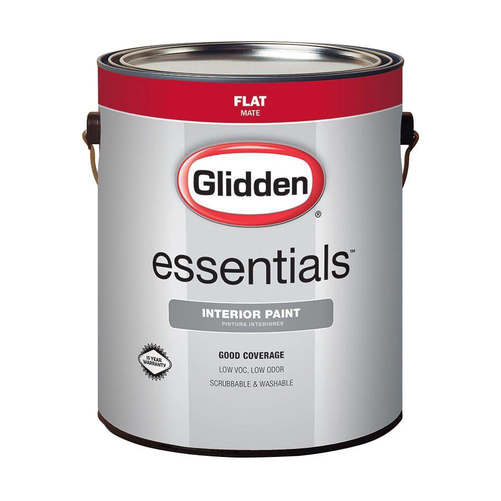  Glidden  Essentials 1 gal White Flat Interior Paint  GLE 