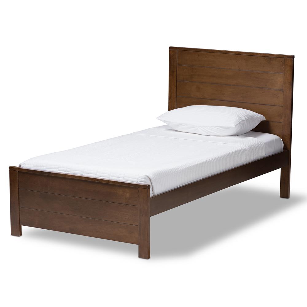 Baxton Studio Catalina Walnut Brown Twin Platform Bed-143 ...