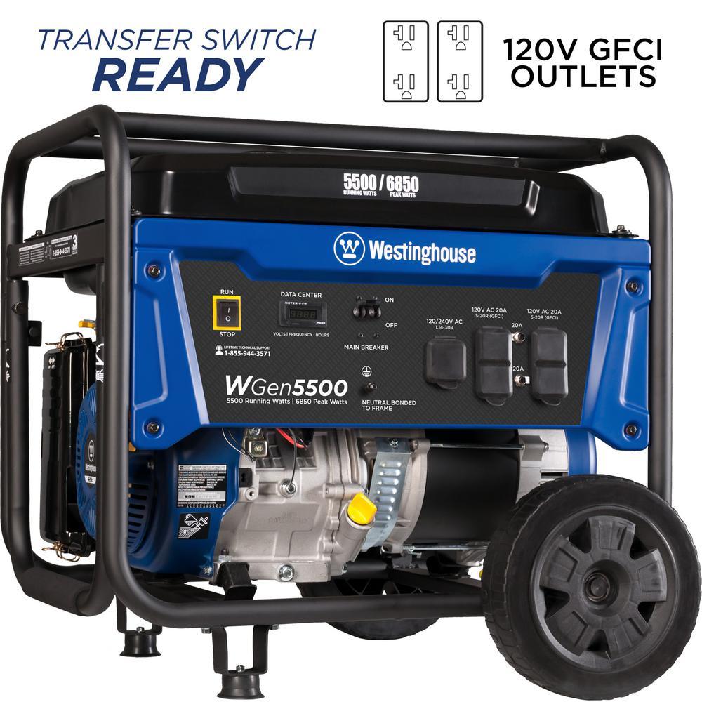 Westinghouse WGen 5,500/6,850-Watt Gasoline Powered Portable Generator ...