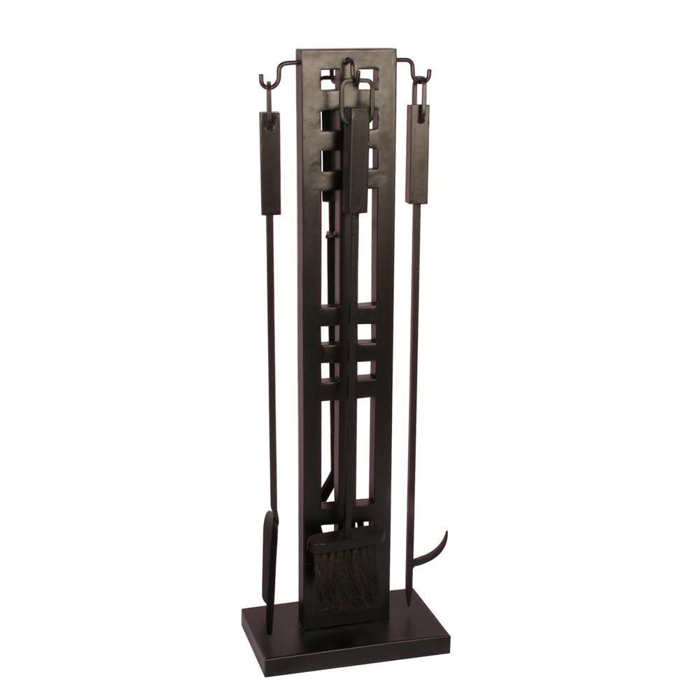Layton 5-Piece Fireplace Tool Set in Black