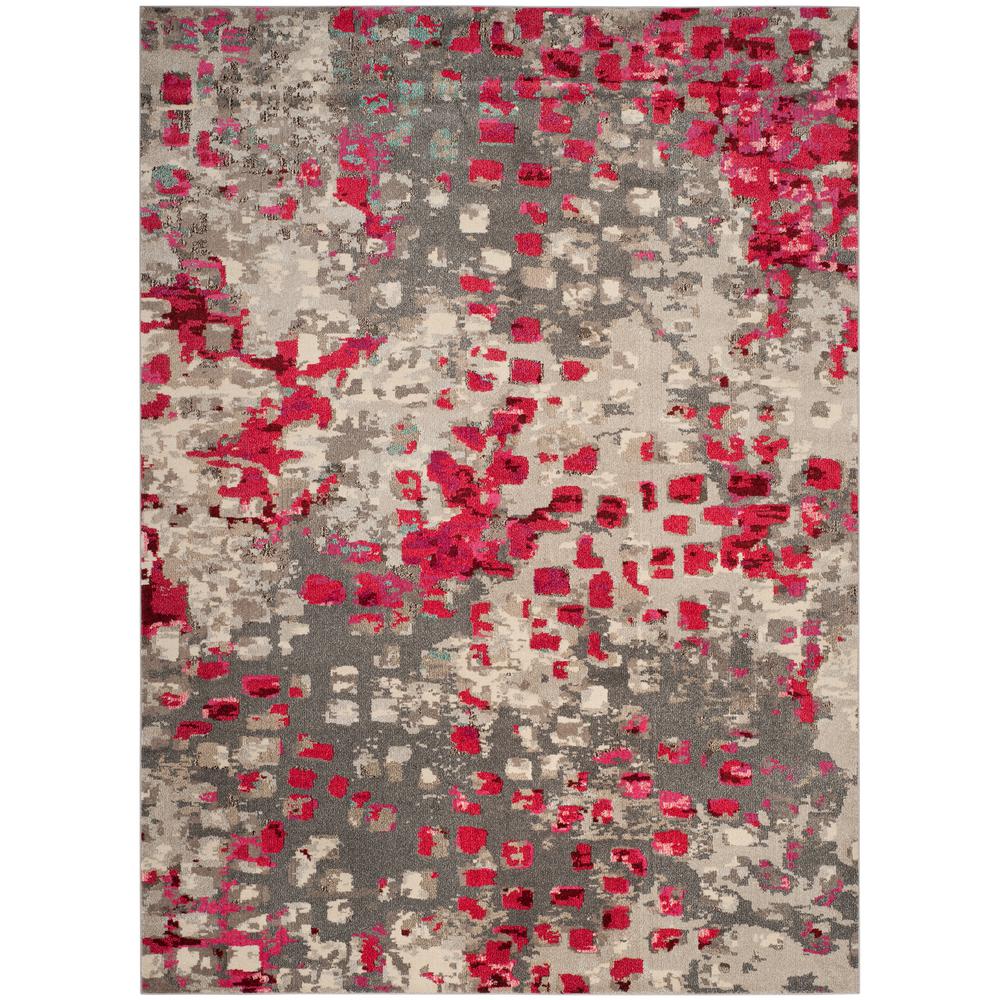 Safavieh Monaco Gray/Fuchsia 9 ft. x 12 ft. Area RugMNC225R9 The Home Depot