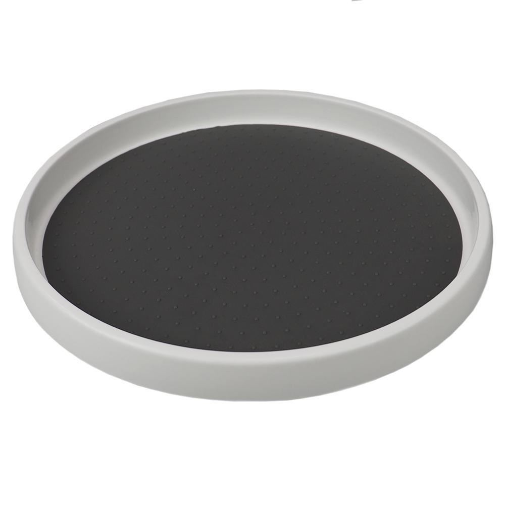 12 in. White Rubber Lined Large Plastic Lazy Susan