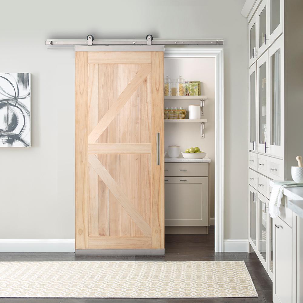 Nickel Barn Doors Interior And Closet Doors The Home Depot 