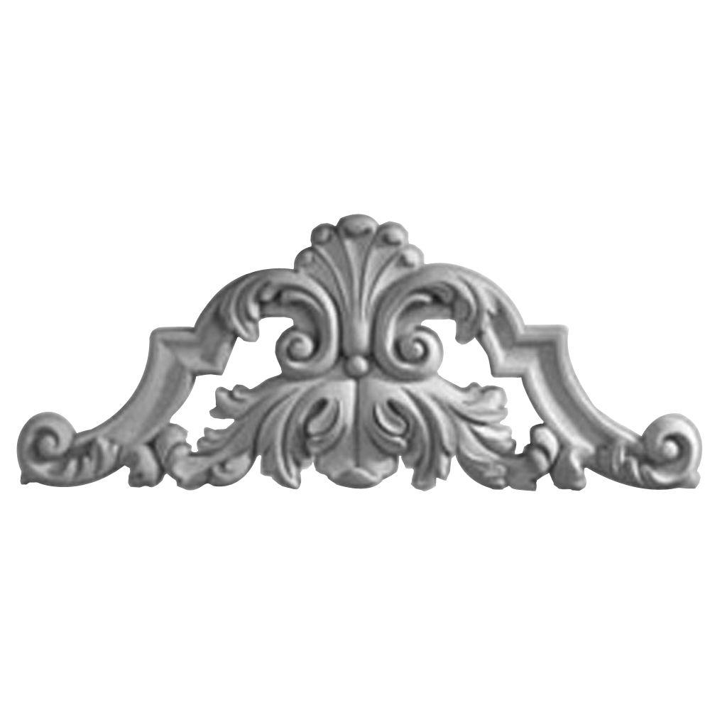 Ekena Millwork 11/8 in. x 221/4 in. x 8 7/8 in. Polyurethane Savona Center with Scrolls Onlay