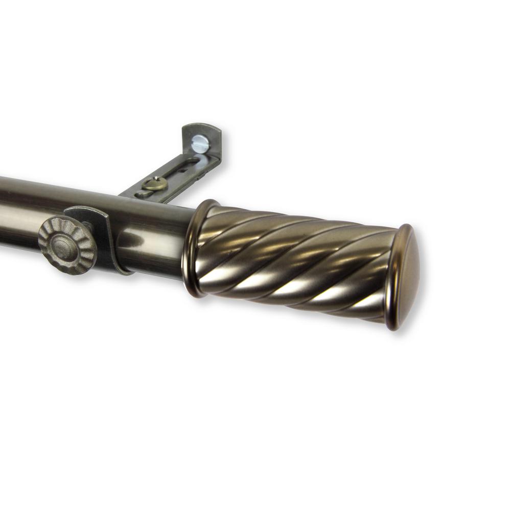 Rod Desyne Grip 120 In 170 Single Curtain Antique 4836 Single Curtain Rod In Antique