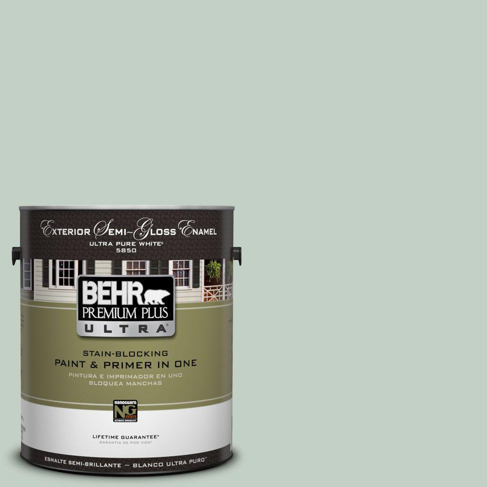 BEHR Premium Plus Ultra 1gal. UL22013 Frosted Jade SemiGloss Enamel