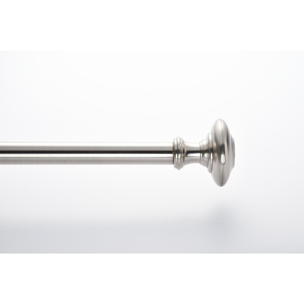 3672 in. Telescoping 1 in. Knob Drapery Rod Set in Brushed Nickel