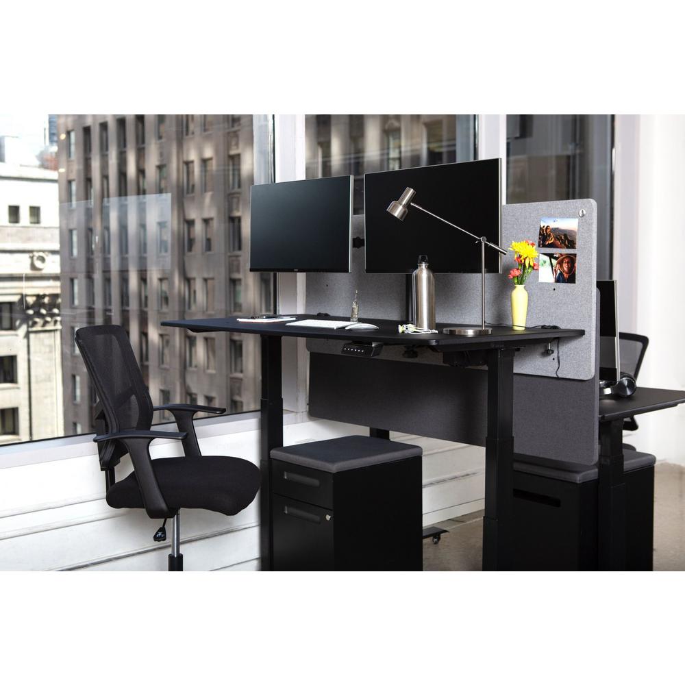 Luxor Reclaim 60 In X 24 Slate Gray Desktop Privacy