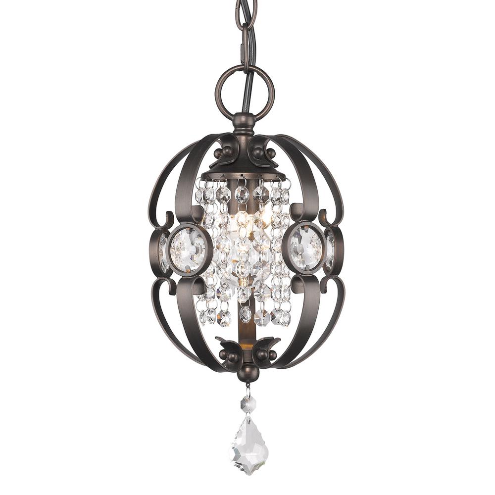 Golden Lighting Ella Brushed 1-Light Etruscan Bronze Pendant