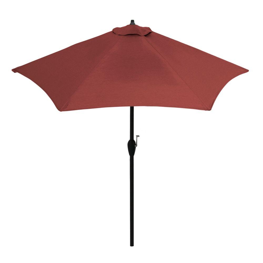 Hampton Bay 9 ft. Aluminum Patio Umbrella in Sunbrella Canvas Henna